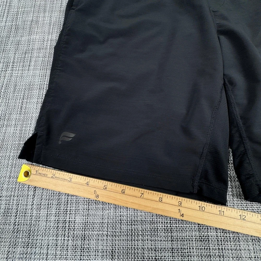 Fabletics Men's Lined Athletic Shorts Black Approx Medium Training Zip Pocket